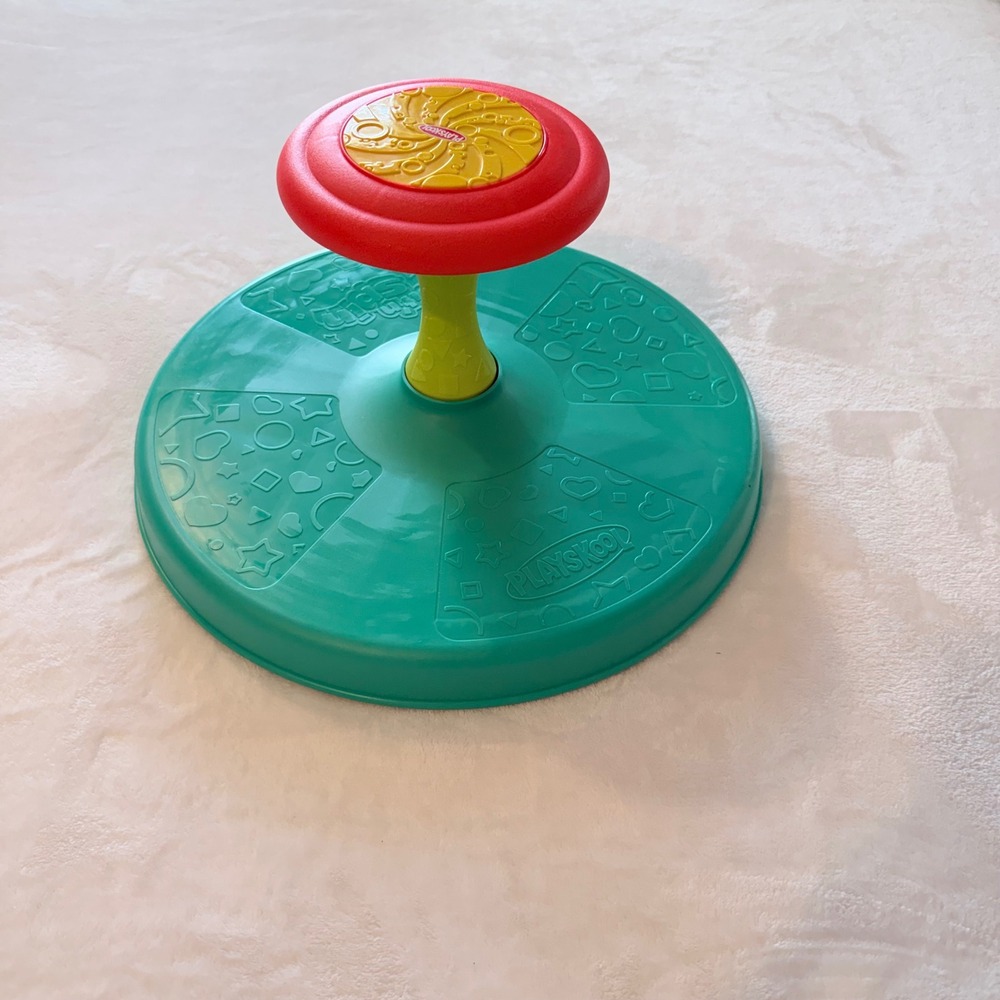 Playskool Sit 'n Spin Toddler Activity Toy Green Red 34451 Classic Spinning Toy